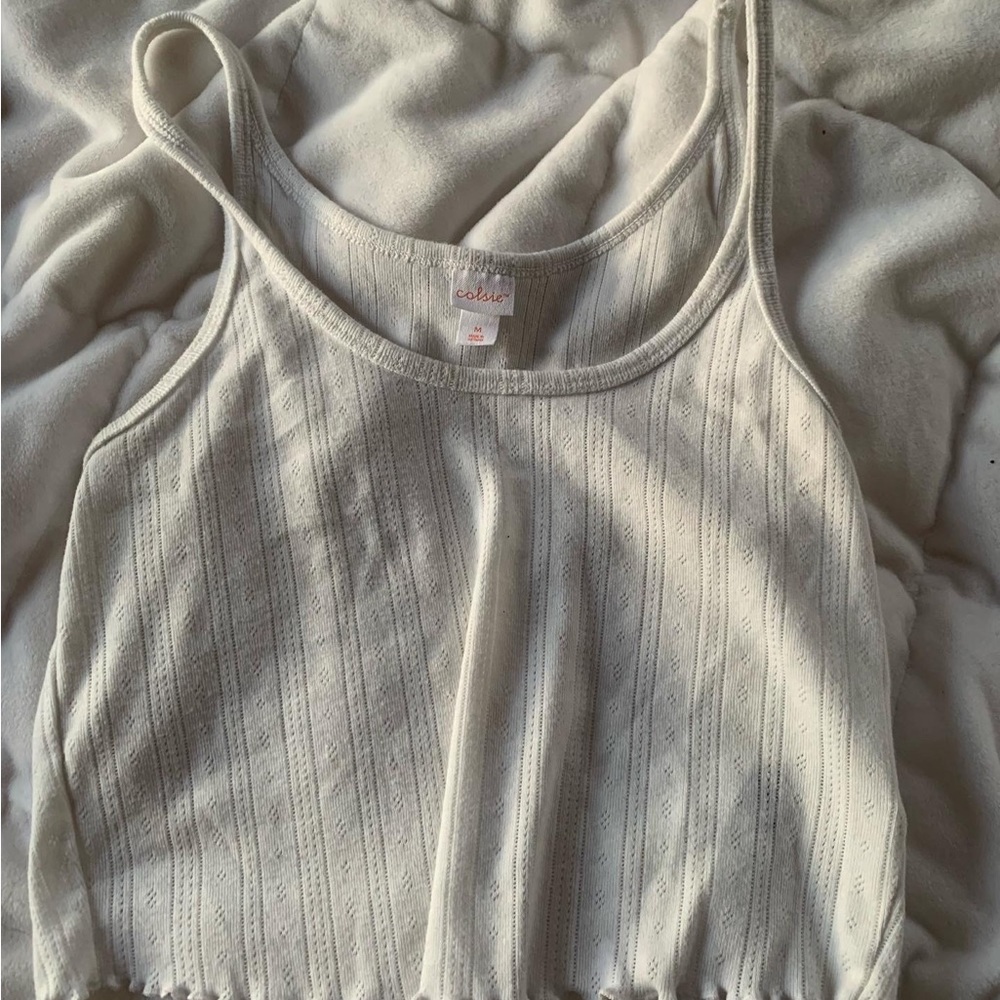 cropped white tank top looks like its from brandy melville but its from target
